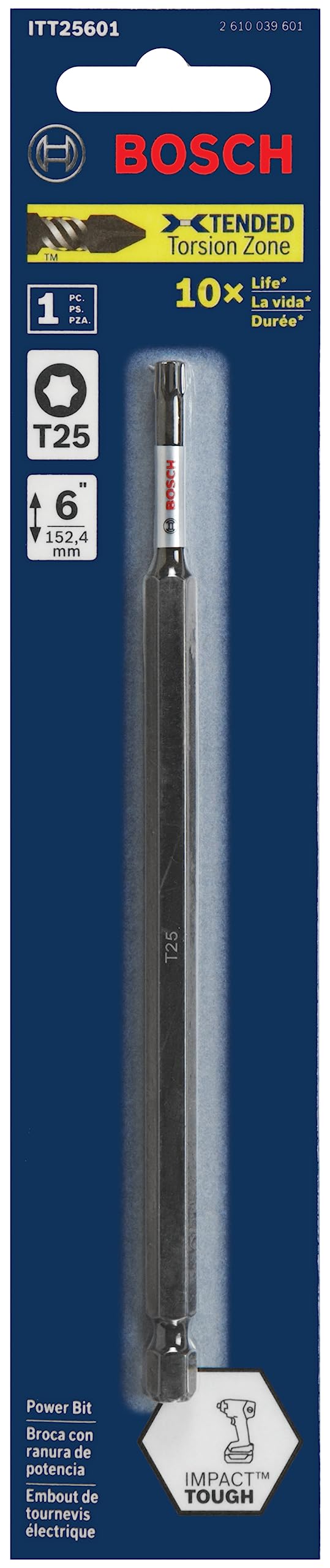 بوش BOSCH ITT25601 - قطعة واحدة 6 بوصات توركس #25 لقمة طاقة مفك براغي قوية - Image 2